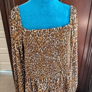 Lilly Pulitzer Brown and White Smocked Top